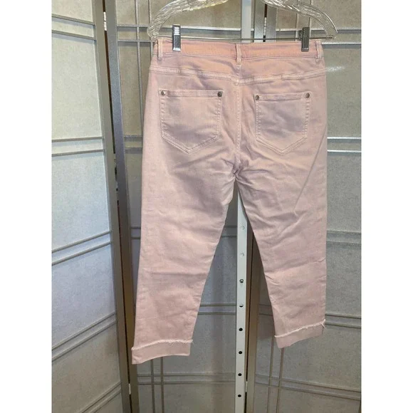 *J Jill Cropped Denim Pink Size 8P Midrise - Picture 3 of 3